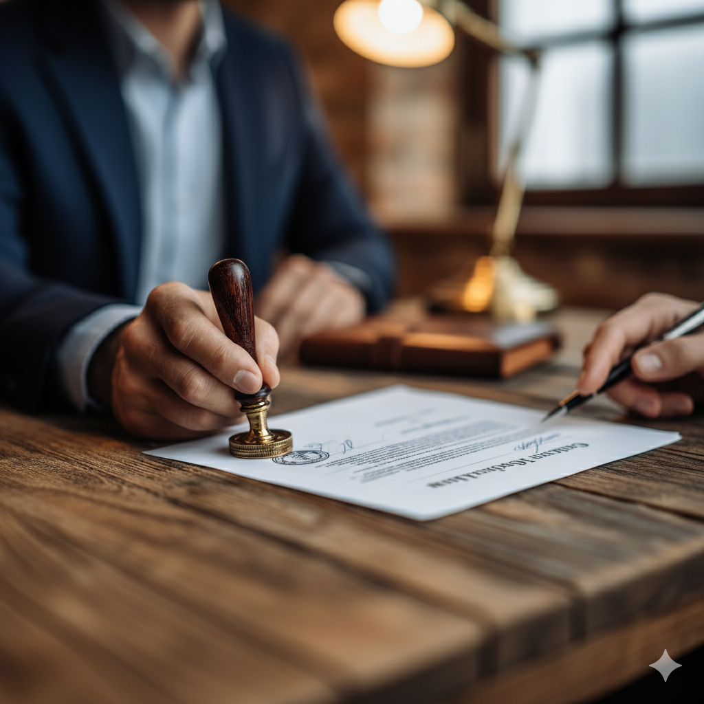 Mobile notary public van parked outside a Fraser Valley home for a scheduled notarization appointment.